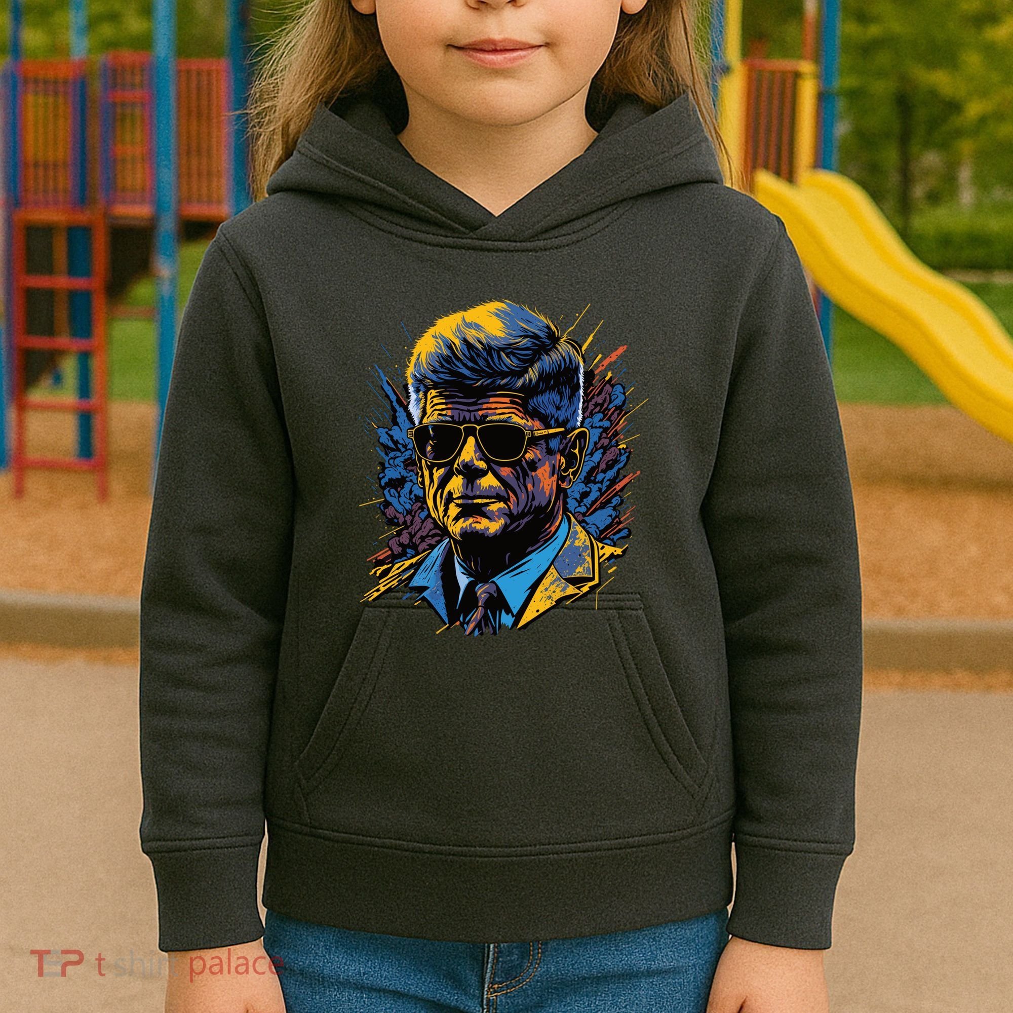 Retro John F Kennedy Pop Kids Hoodie