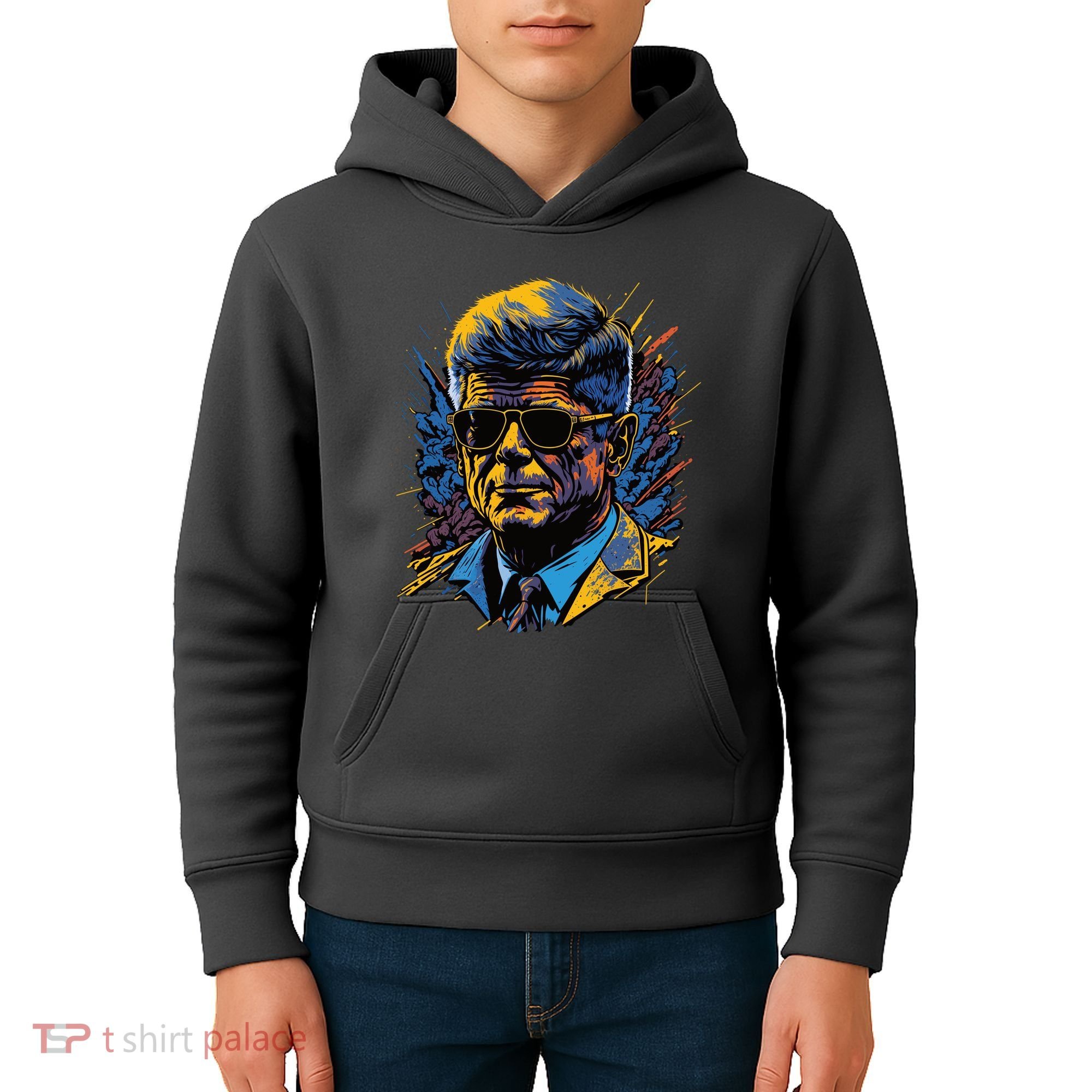 Retro John F Kennedy Pop Kids Hoodie