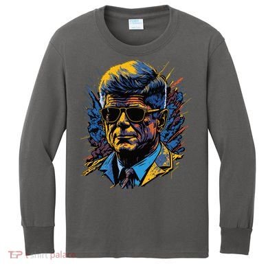 Retro John F Kennedy Pop Kids Long Sleeve Shirt
