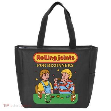 Rolling Joints For Beginners Funny Retro Tote Bag