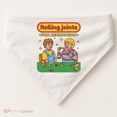 Rolling Joints For Beginners Funny Retro USA-Made Doggie Bandana
