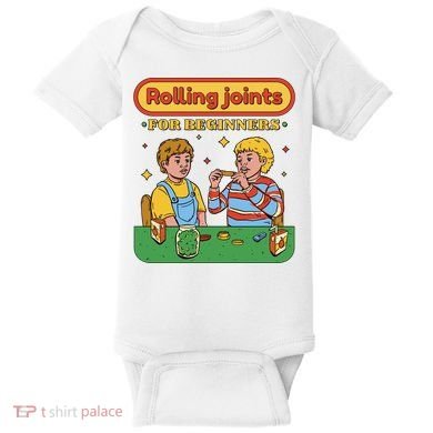 Rolling Joints For Beginners Funny Retro Baby Bodysuit