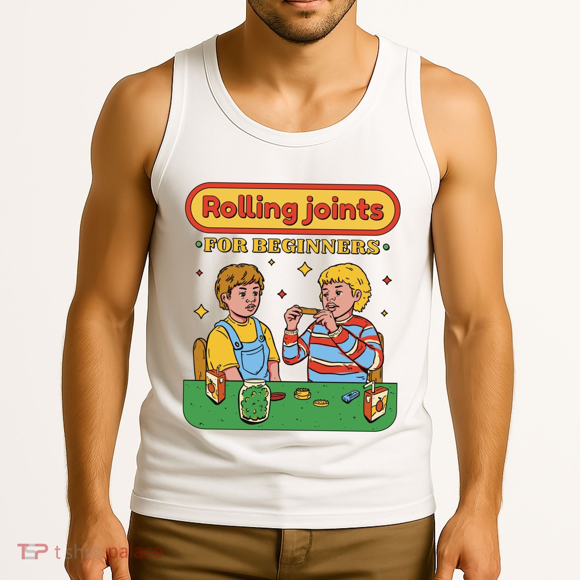 Rolling Joints For Beginners Funny Retro Tank Top