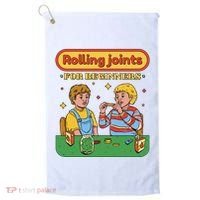 Rolling Joints For Beginners Funny Retro Golf Towel thumb 0