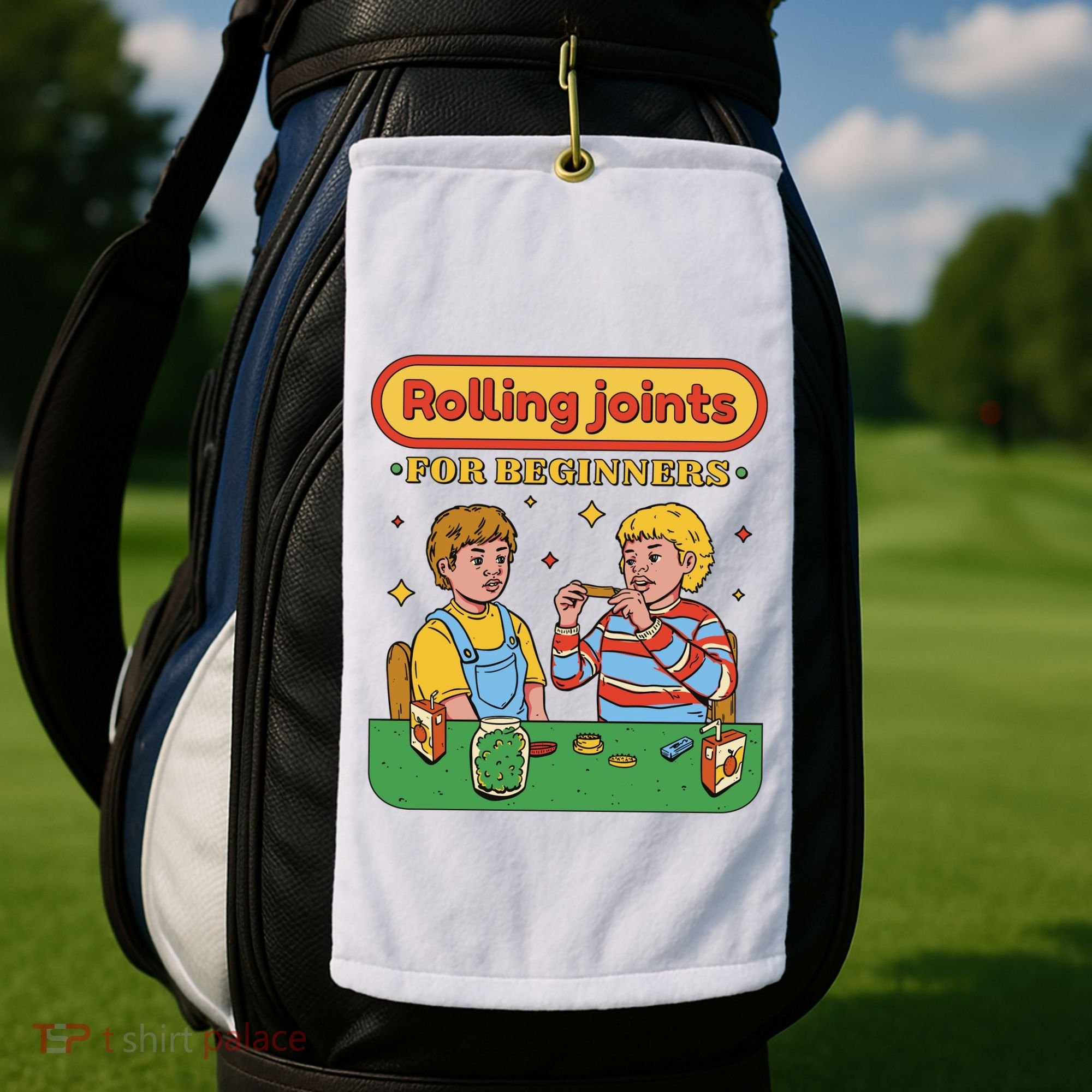 Rolling Joints For Beginners Funny Retro Golf Towel
