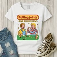 Rolling Joints For Beginners Funny Retro Women's T-Shirt thumb 3