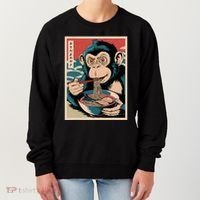 Ramen Japanese Funny Kawaii Monkey Graphic Gifts Anime Women's Sweatshirt thumb 0