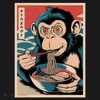 Ramen Japanese Funny Kawaii Monkey Graphic Gifts Anime Hoodie thumb 2