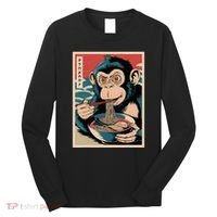 Ramen Japanese Funny Kawaii Monkey Graphic Gifts Anime Long Sleeve Shirt thumb 0