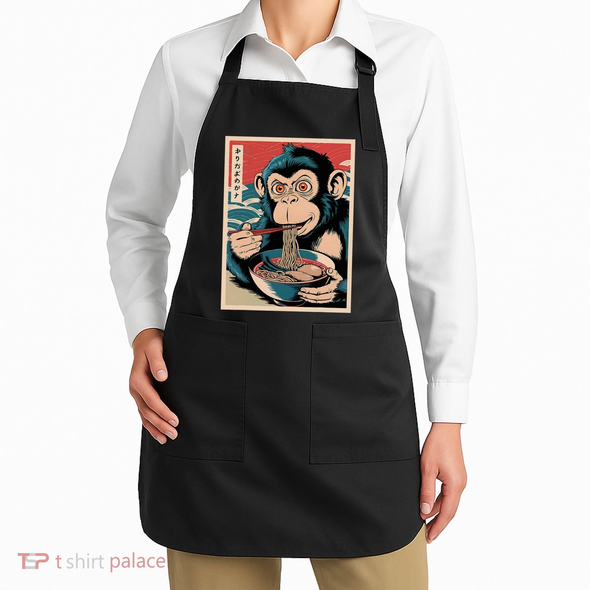 Ramen Japanese Funny Kawaii Monkey Graphic Gifts Anime Apron