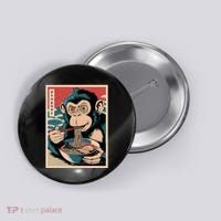 Ramen Japanese Funny Kawaii Monkey Graphic Gifts Anime Button thumb 0
