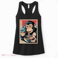 Ramen Japanese Funny Kawaii Monkey Graphic Gifts Anime Women's Tank Top thumb 0