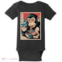 Ramen Japanese Funny Kawaii Monkey Graphic Gifts Anime Baby Bodysuit thumb 0