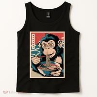 Ramen Japanese Funny Kawaii Monkey Graphic Gifts Anime Tank Top thumb 2