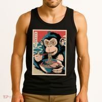 Ramen Japanese Funny Kawaii Monkey Graphic Gifts Anime Tank Top thumb 3