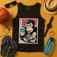 Ramen Japanese Funny Kawaii Monkey Graphic Gifts Anime Tank Top thumb 4