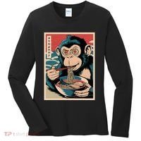 Ramen Japanese Funny Kawaii Monkey Graphic Gifts Anime Women's Long Sleeve Shirt thumb 0