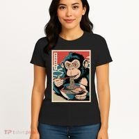 Ramen Japanese Funny Kawaii Monkey Graphic Gifts Anime Women's T-Shirt thumb 4