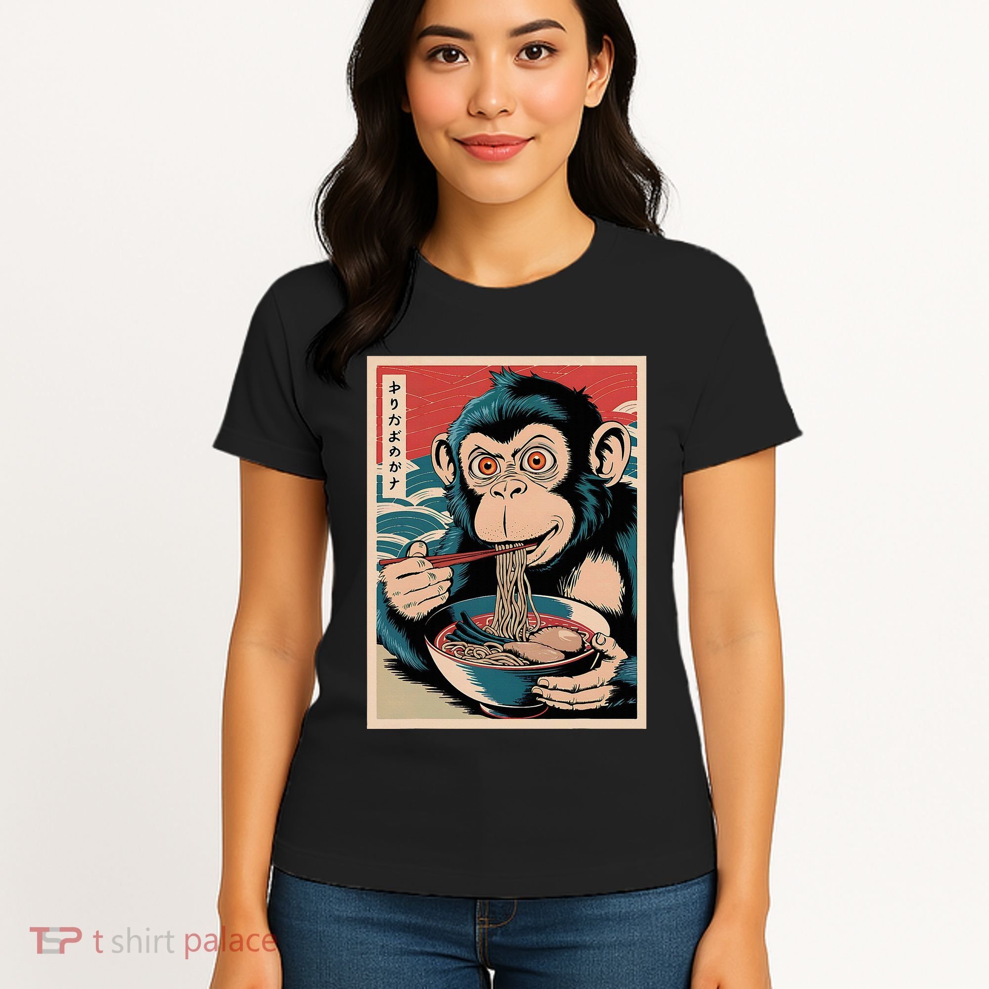 Ramen Japanese Funny Kawaii Monkey Graphic Gifts Anime Women's T-Shirt
