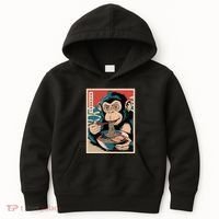 Ramen Japanese Funny Kawaii Monkey Graphic Gifts Anime Kids Hoodie thumb 0