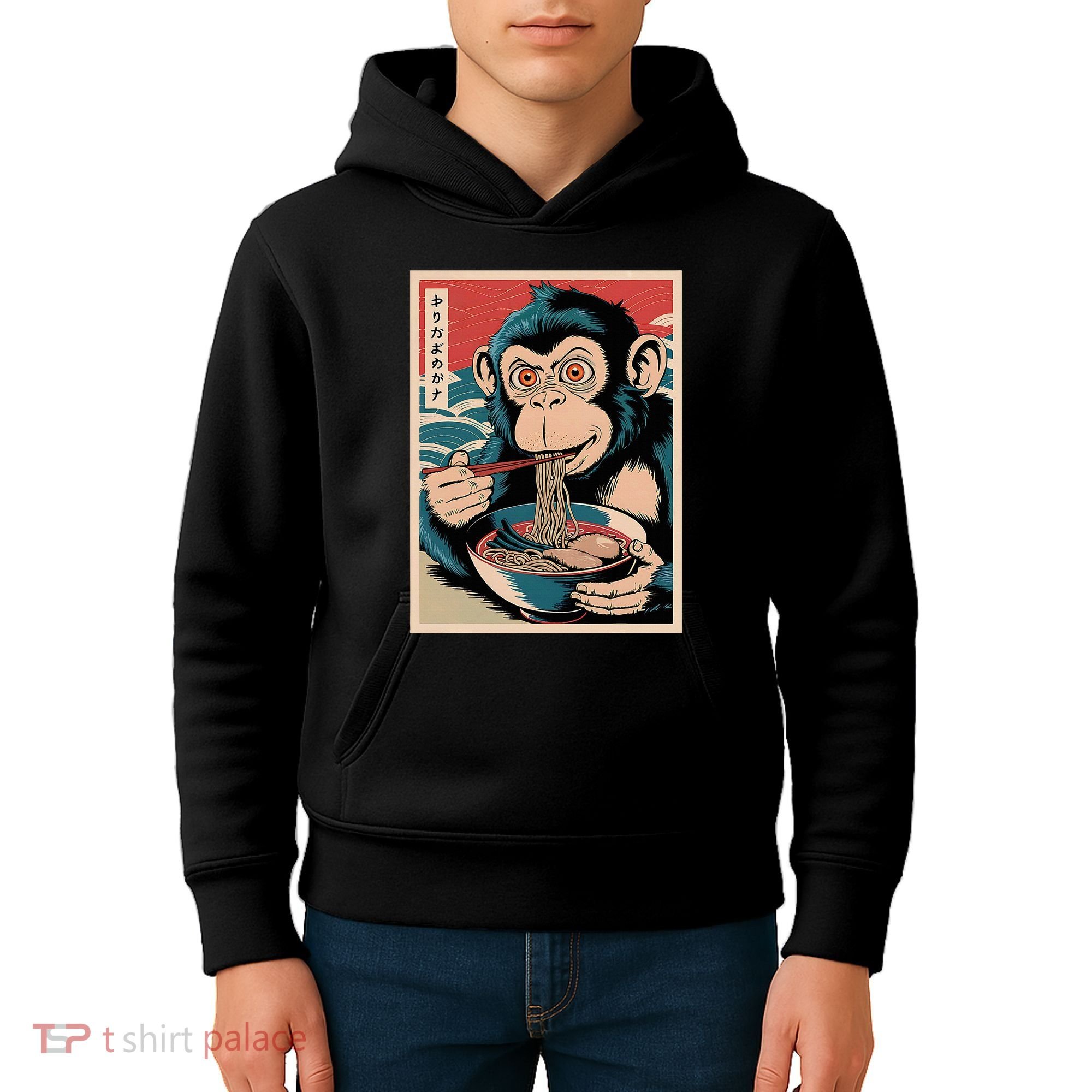 Ramen Japanese Funny Kawaii Monkey Graphic Gifts Anime Kids Hoodie