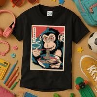 Ramen Japanese Funny Kawaii Monkey Graphic Gifts Anime Kids T-Shirt thumb 3