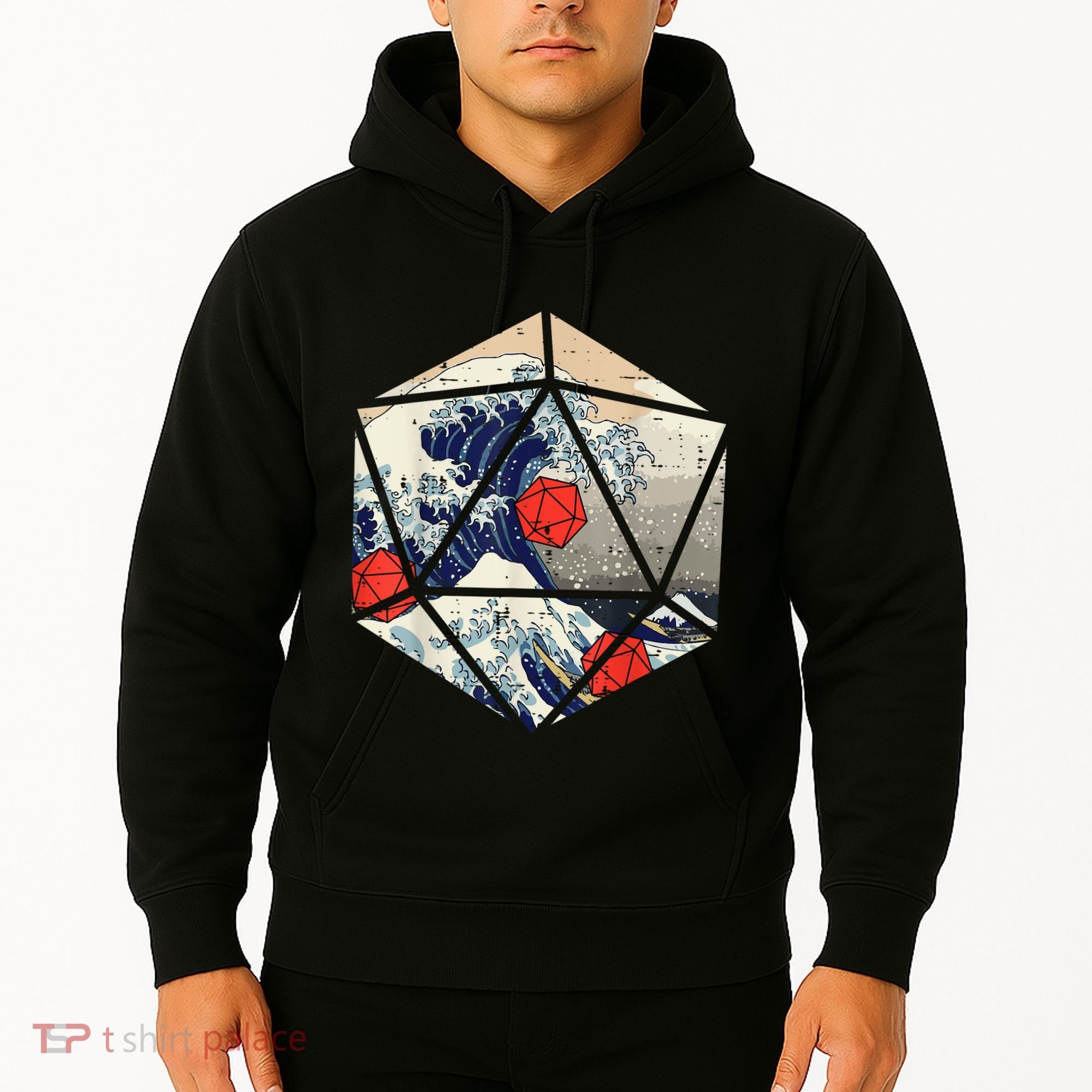 RPG Japanese Great Wave Gamer Men Hoodie