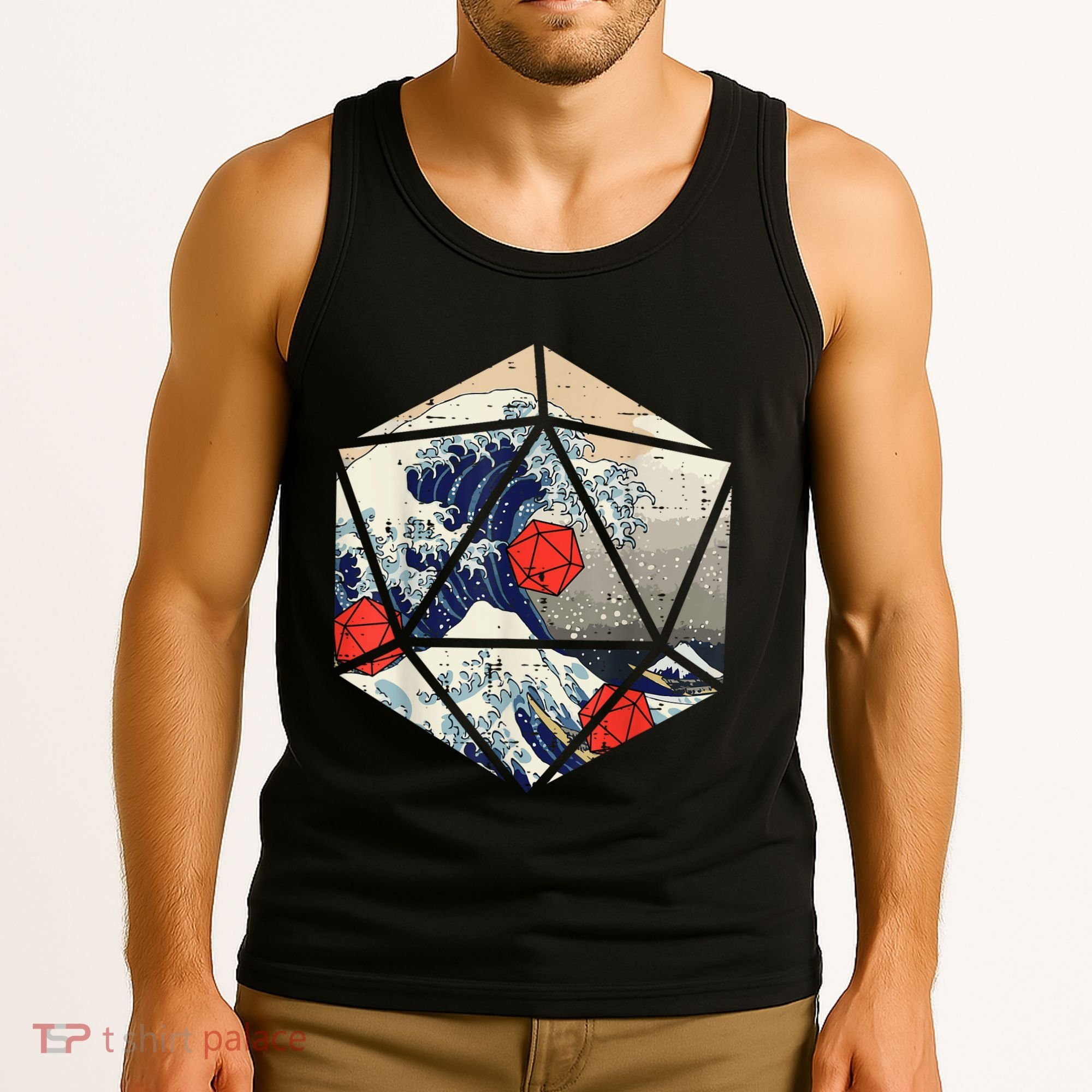 RPG Japanese Great Wave Gamer Men Tank Top