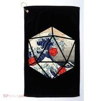 RPG Japanese Great Wave Gamer Men Golf Towel thumb 0