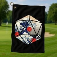 RPG Japanese Great Wave Gamer Men Golf Towel thumb 1