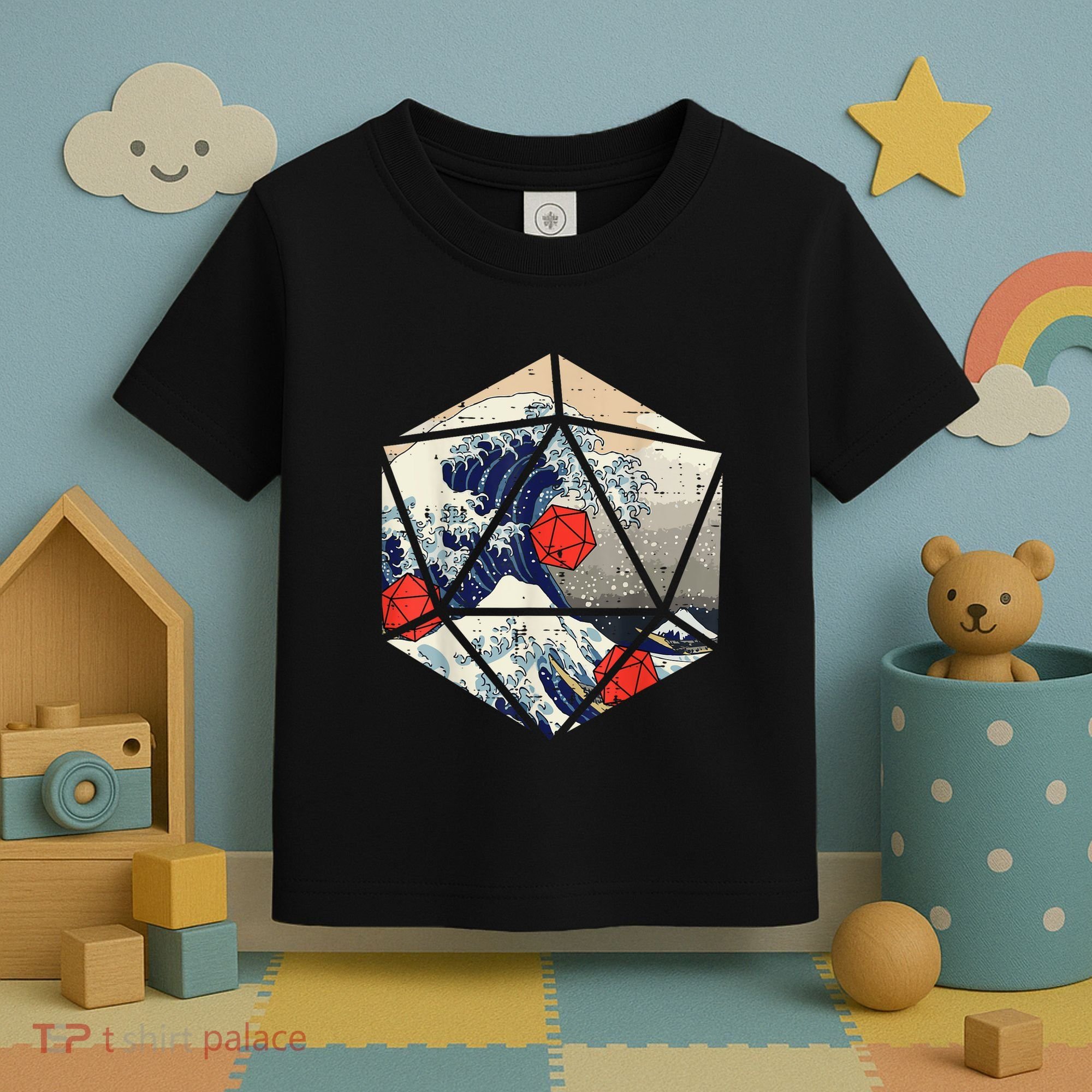 RPG Japanese Great Wave Gamer Men Toddler T-Shirt