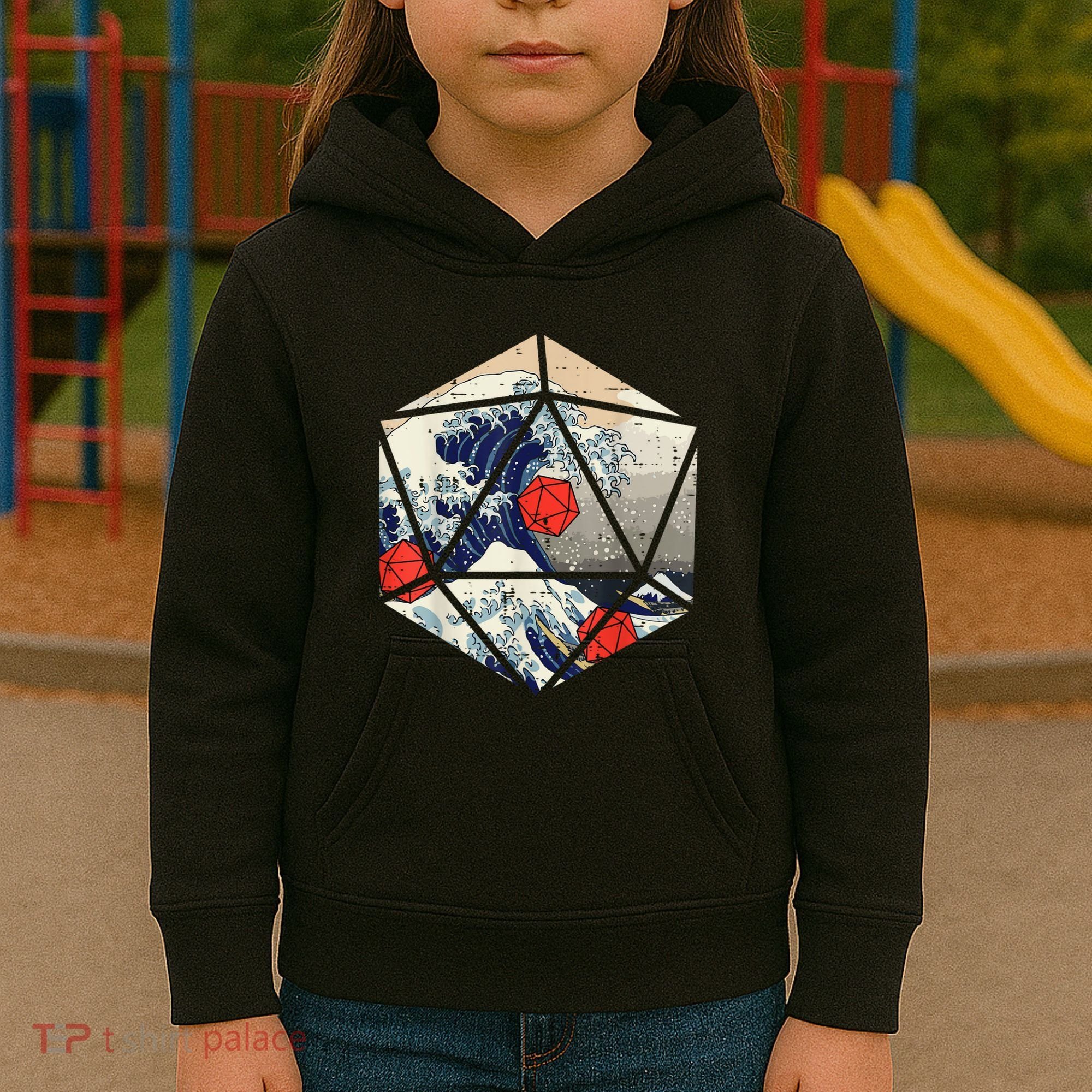 RPG Japanese Great Wave Gamer Men Kids Hoodie