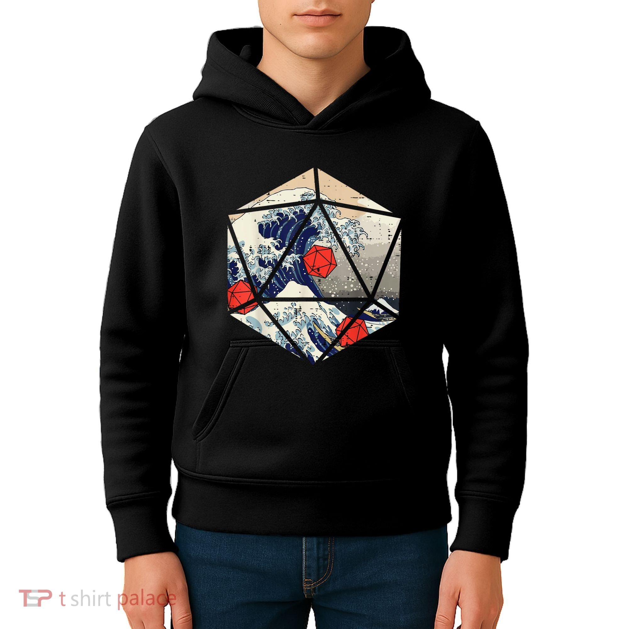 RPG Japanese Great Wave Gamer Men Kids Hoodie