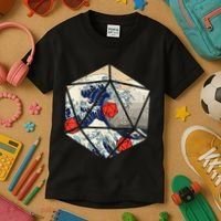 RPG Japanese Great Wave Gamer Men Kids T-Shirt thumb 3