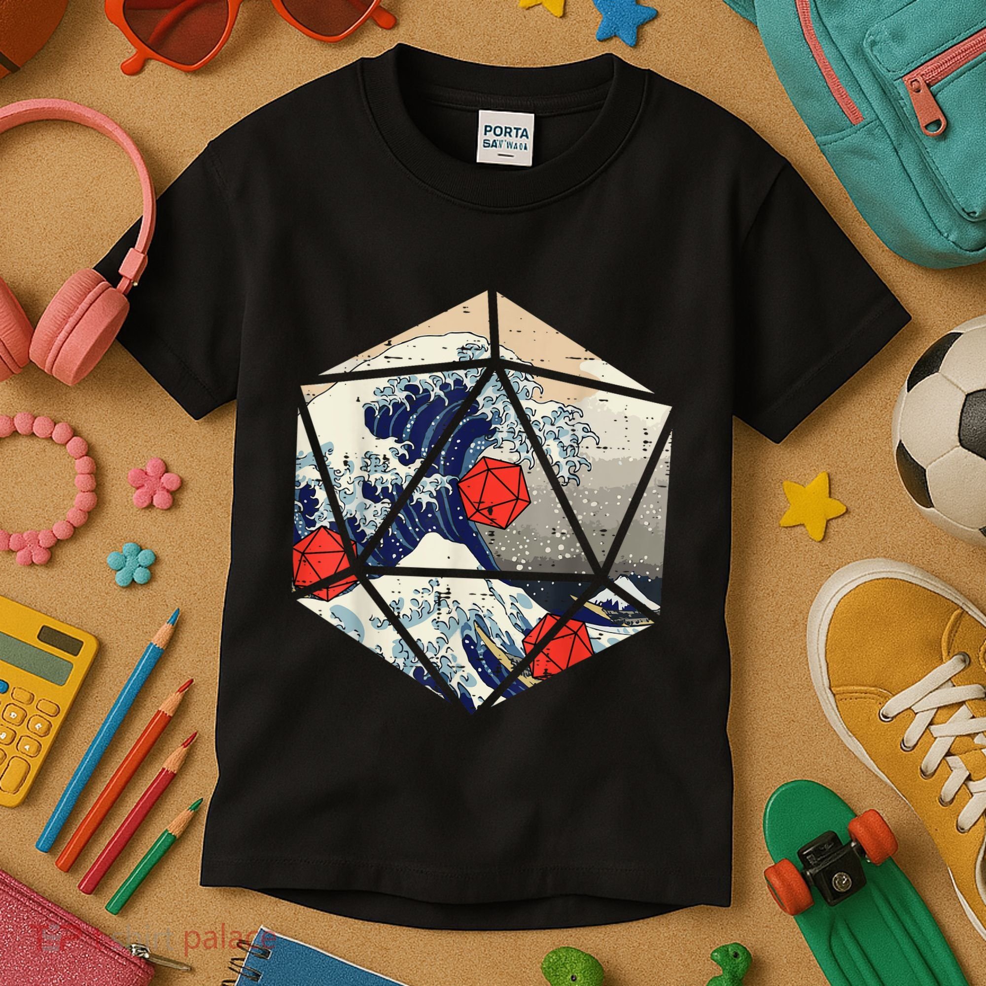 RPG Japanese Great Wave Gamer Men Kids T-Shirt