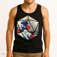 Rpg Japanese Great Wave Gamer Tank Top thumb 3