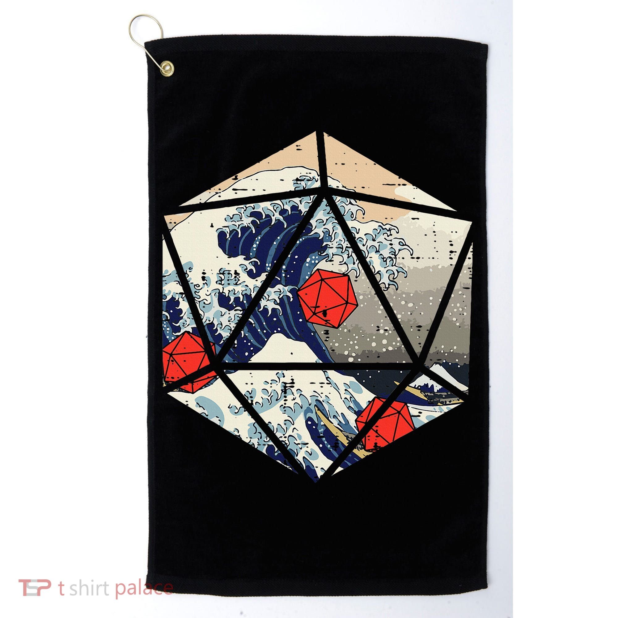 Rpg Japanese Great Wave Gamer Golf Towel