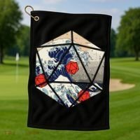 Rpg Japanese Great Wave Gamer Golf Towel thumb 1