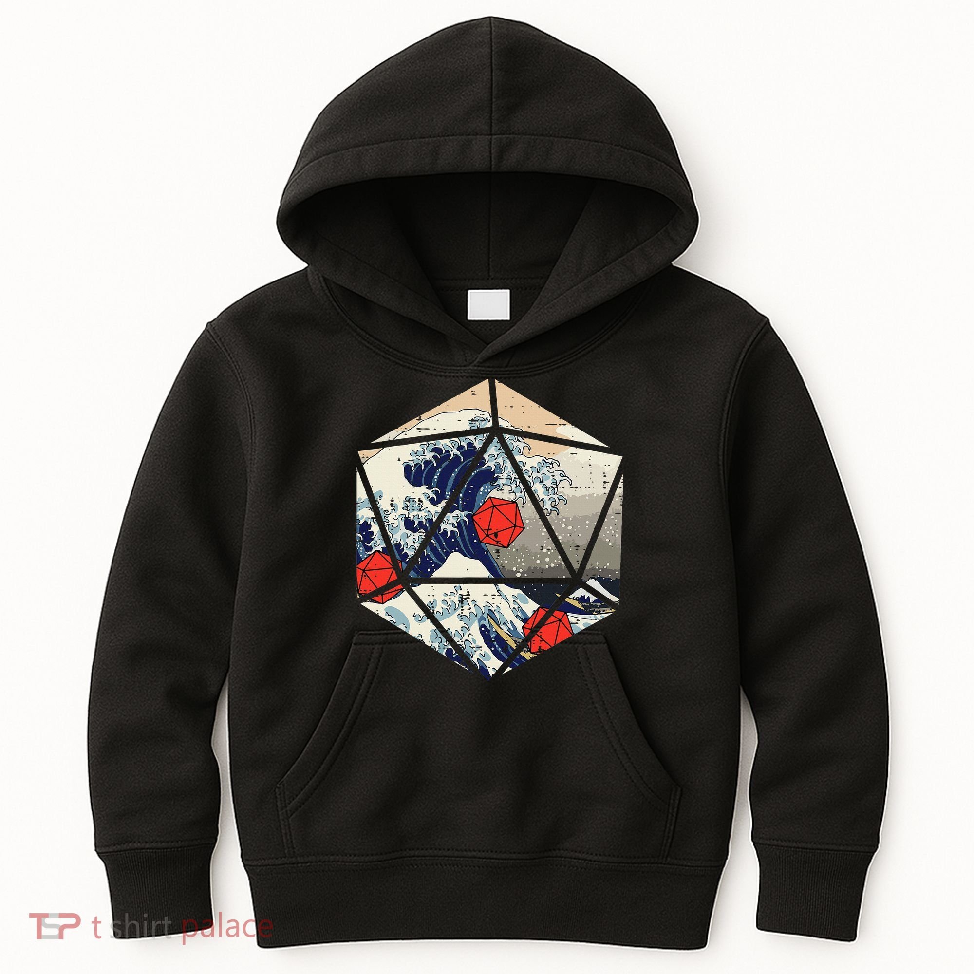 Rpg Japanese Great Wave Gamer Kids Hoodie