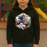 Rpg Japanese Great Wave Gamer Kids Hoodie thumb 3