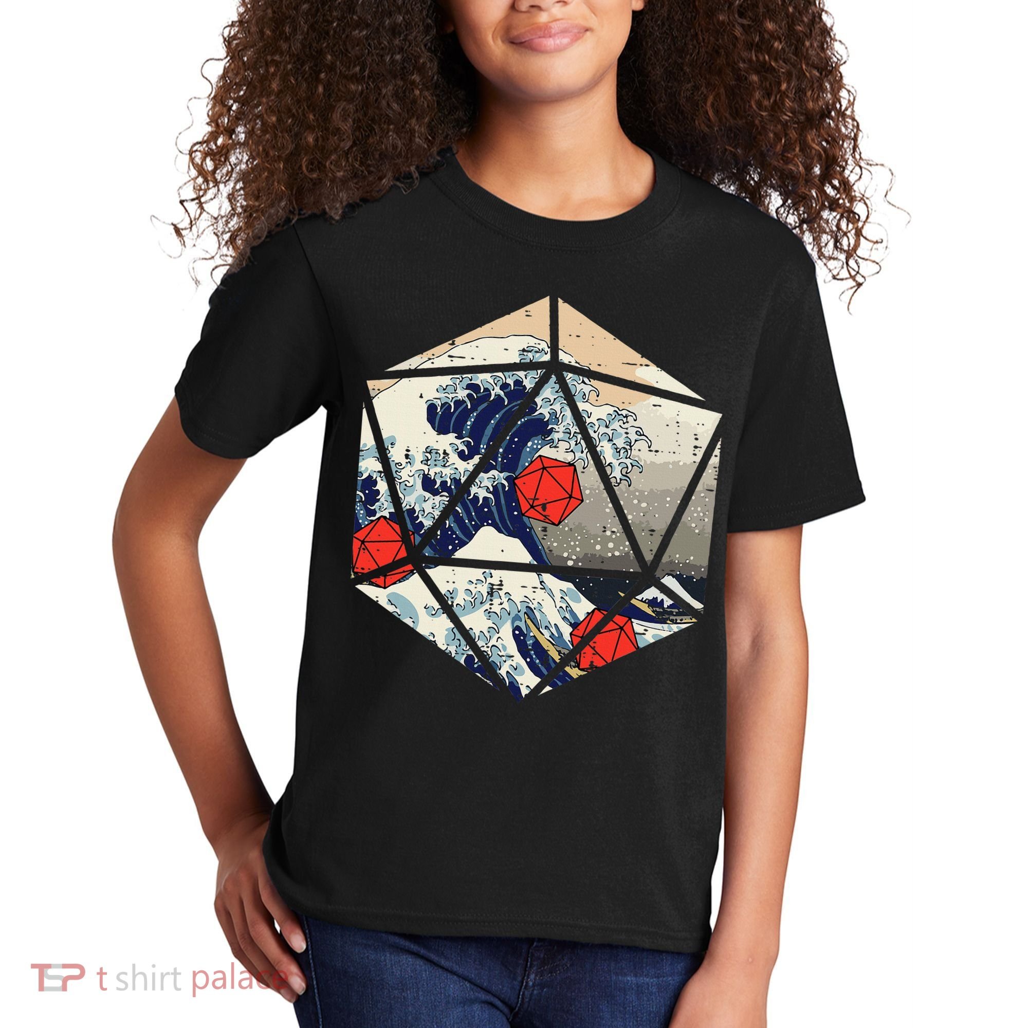 Rpg Japanese Great Wave Gamer Kids T-Shirt