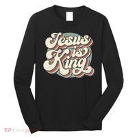 Retro Jesus Is King Christian Bible Religious Long Sleeve Shirt thumb 0