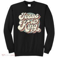 Retro Jesus Is King Christian Bible Religious Sweatshirt thumb 0