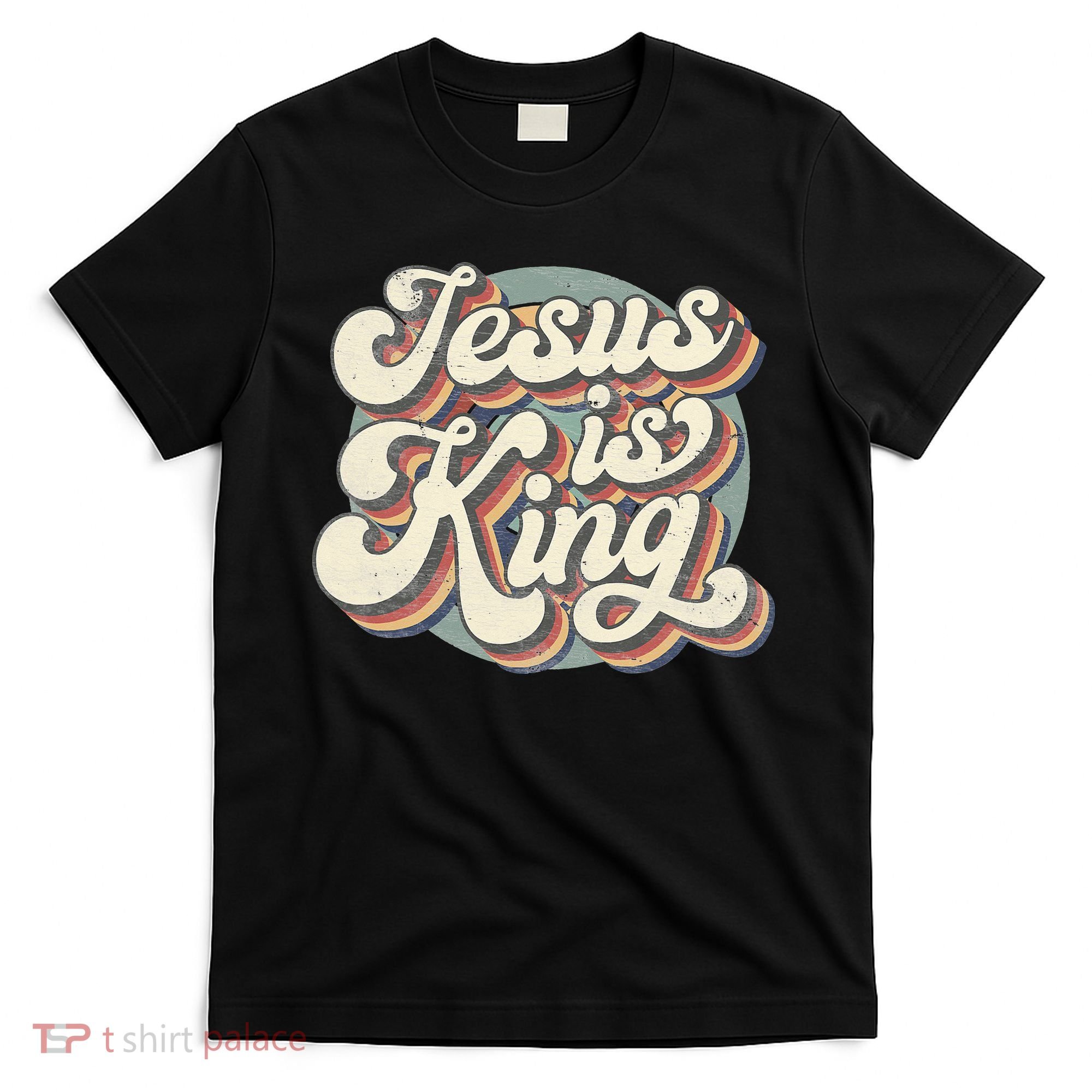 Retro Jesus Is King Christian Bible Religious T-Shirt