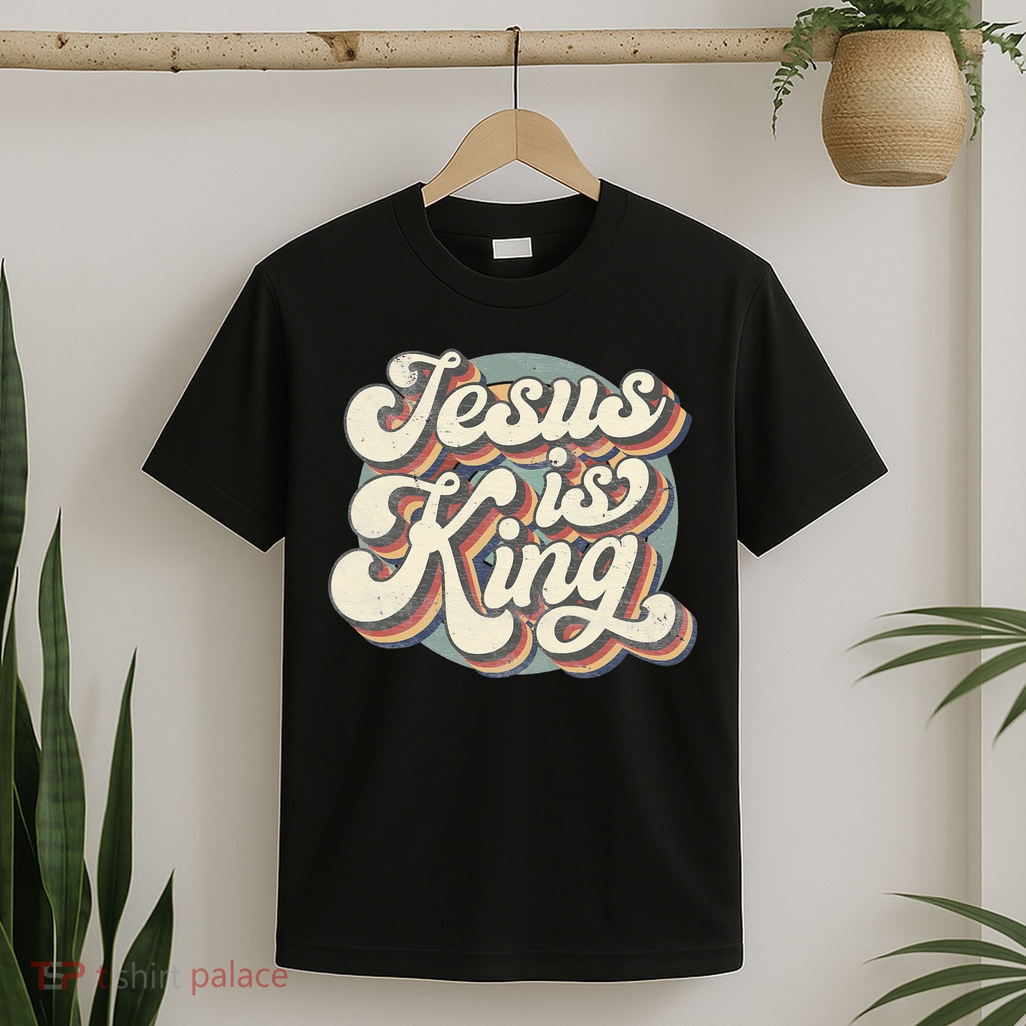 Retro Jesus Is King Christian Bible Religious T-Shirt