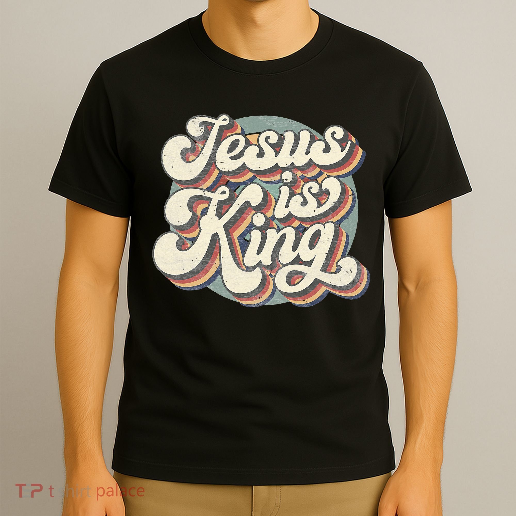 Retro Jesus Is King Christian Bible Religious T-Shirt