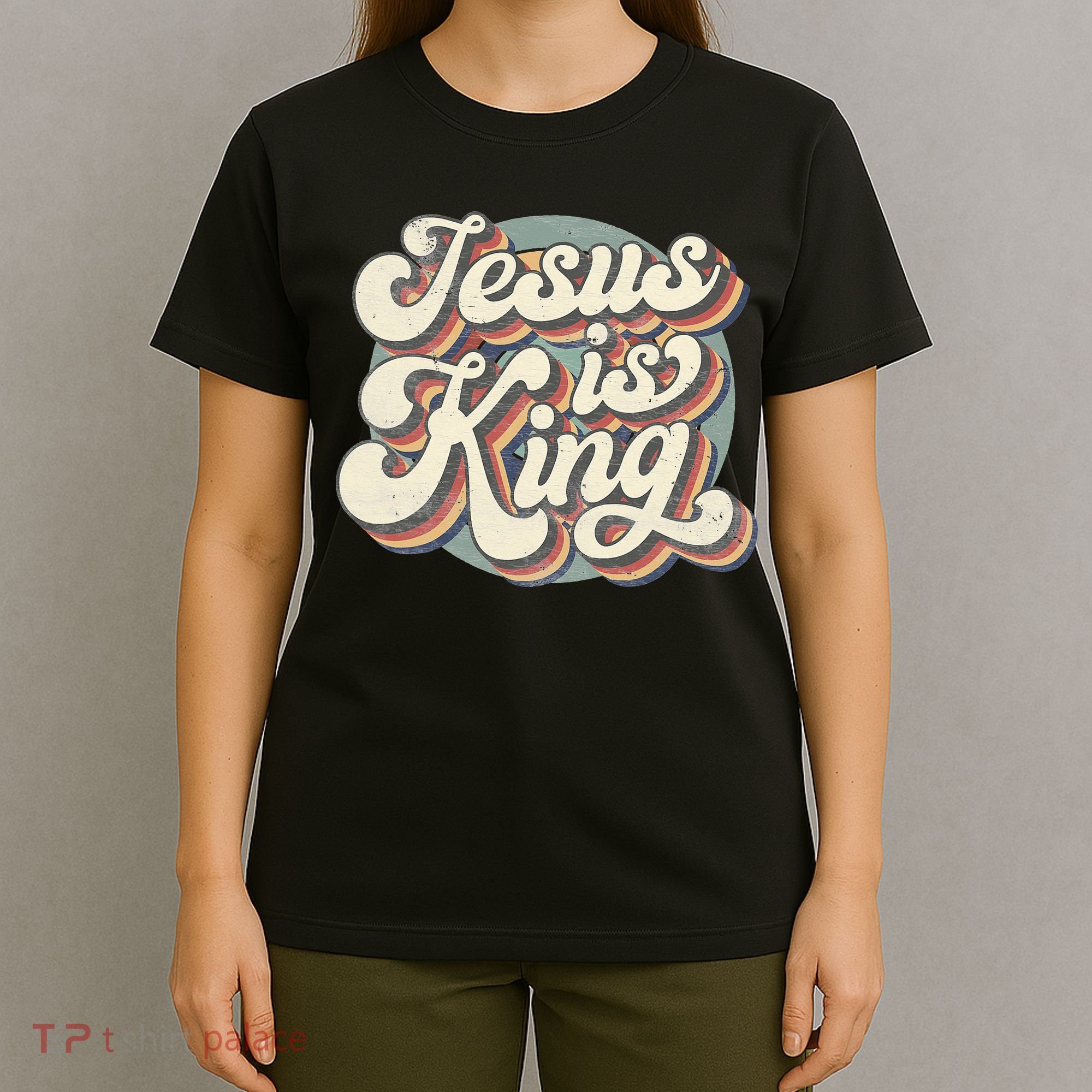 Retro Jesus Is King Christian Bible Religious T-Shirt