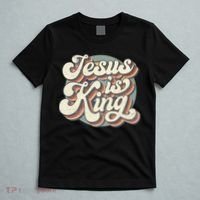 Retro Jesus Is King Christian Bible Religious T-Shirt thumb 5