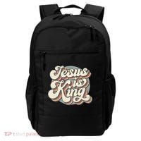 Retro Jesus Is King Christian Bible Religious Backpack thumb 0
