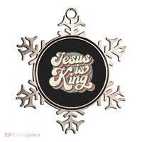 Retro Jesus Is King Christian Bible Religious Ornament thumb 0